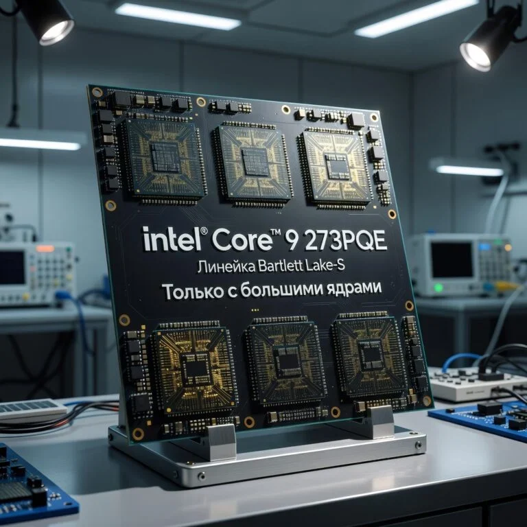 Intel выпустит процессоры только с большими ядрами: Core 9 273PQE…