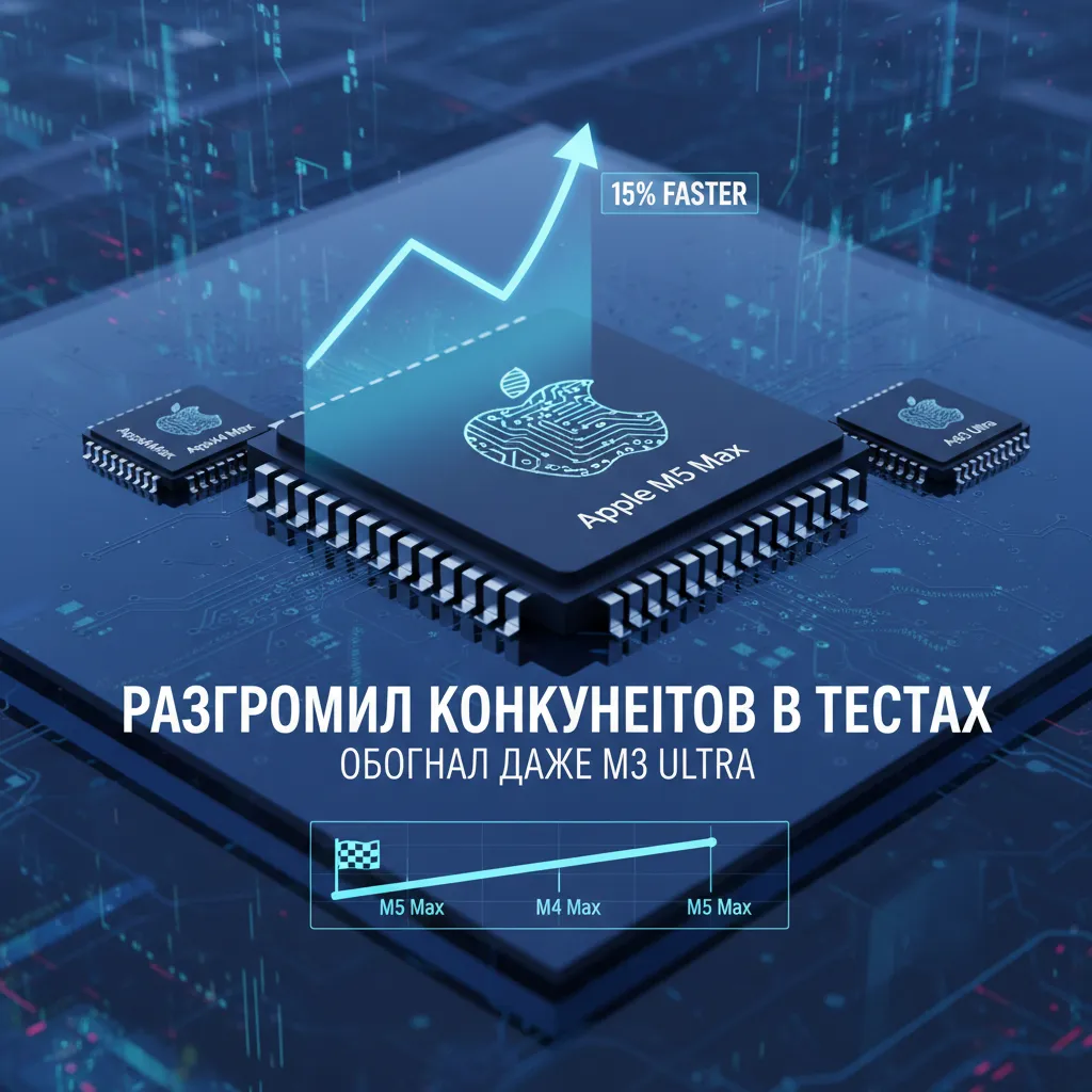Apple M5 Max разгромил конкурентов в тестах: на 15% быстрее M4 Max…