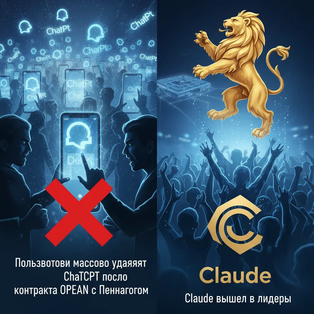 Пользователи массово удаляют ChatGPT после контракта OpenAI с…
