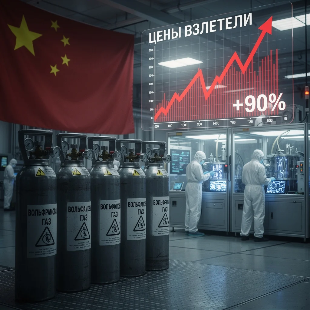 Китай ограничил экспорт вольфрама: цены на критичный для чипов газ…