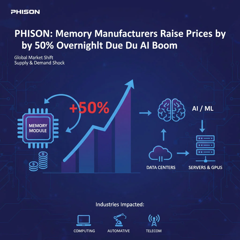 Глава Phison: производители памяти поднимают цены на 50% за одну…