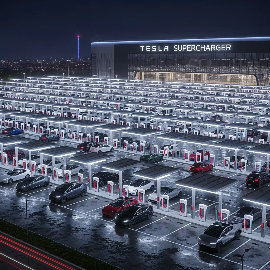 Tesla построит крупнейшую в мире станцию Supercharger с более чем…