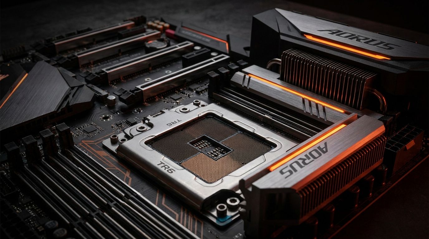 Процессор AMD Threadripper Zen 6 в сокете TR6 на рабочей станции