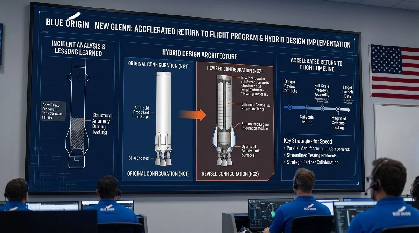 Blue Origin пересматривает сборку New Glenn после мощного взрыва…