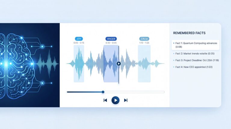 Интерфейс GigaChat Audio с визуализацией голосовых волн и определёнными эмоциями: радость, гнев, спокойствие