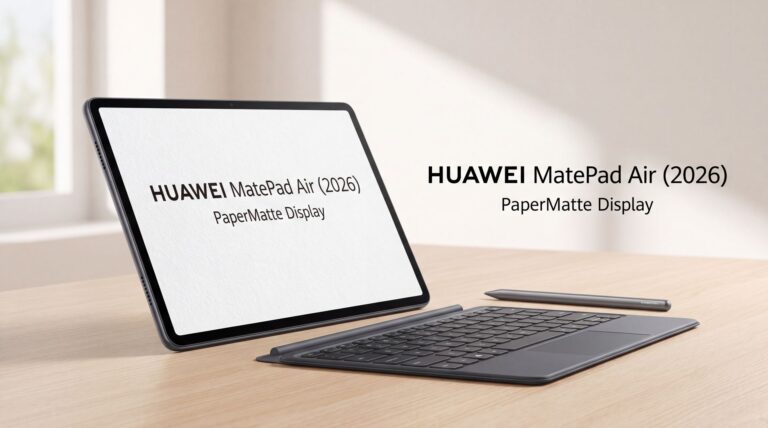 Тонкий планшет Huawei MatePad Air 2026 года с ярким OLED-дисплеем, стилусом и клавиатурой