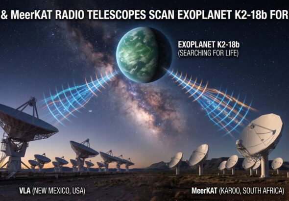 Экзопланета K2-18b: поиск внеземной жизни с помощью радиотелескопов VLA и MeerKAT