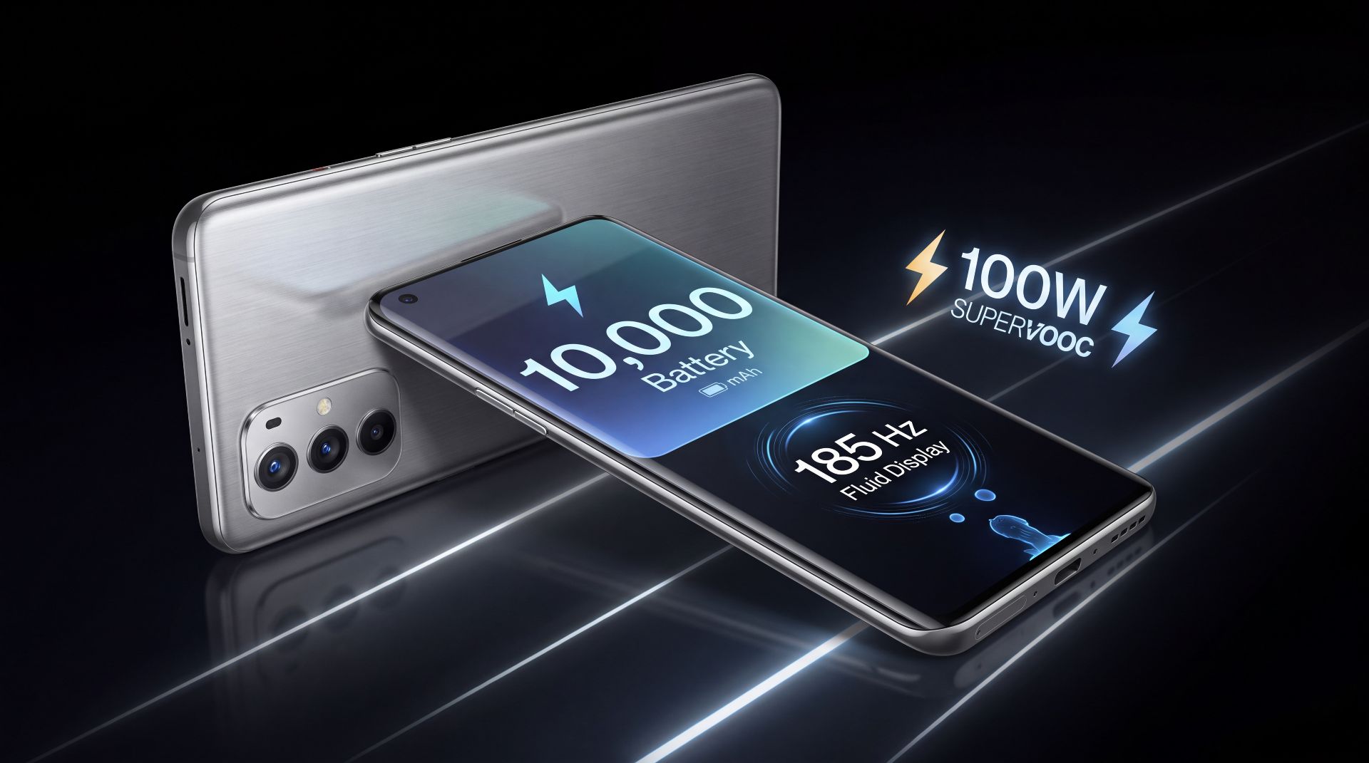 Концепт смартфона OnePlus с большой батареей 10 000 мАч и экраном 185 Гц