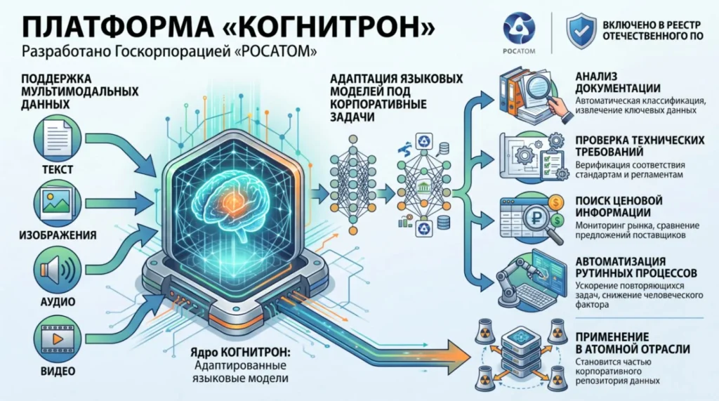 Росатом представил платформу «Когнитрон» для создания ИИ-агентов