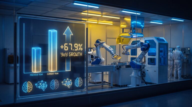 Инфографика роста выручки TSMC на 67,9% за счёт высокого спроса на ИИ-чипы