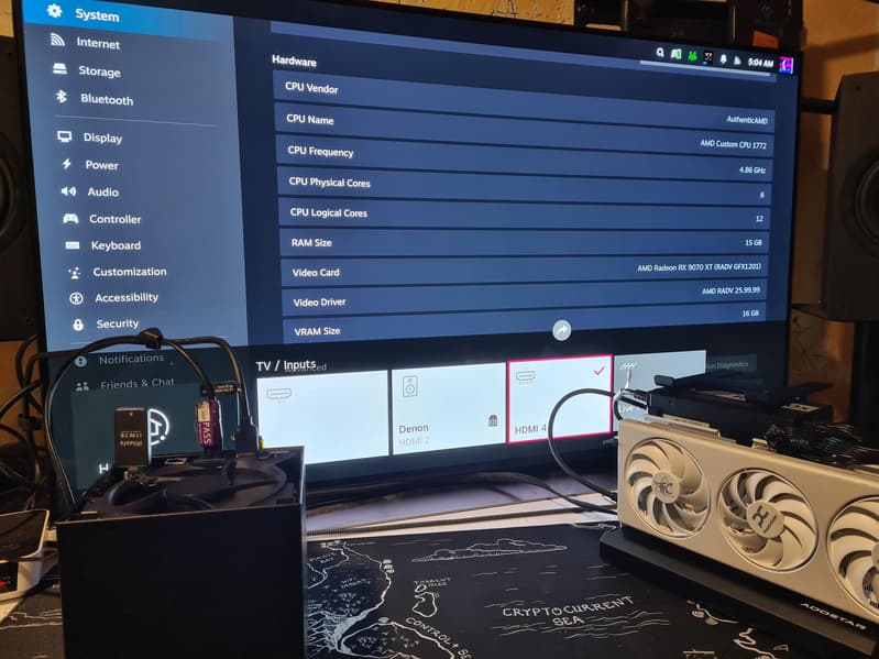 К Steam Machine подключили Radeon RX 9070 XT, но пришлось вытащить из ПК SSD. Пользователи начинают
