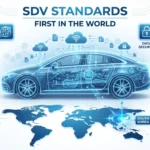 Инфографика первых международных стандартов для SDV (Software-Defined Vehicles), принятых Южной Кореей.