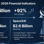 Инфографика роста выручки SpaceX во втором квартале 2026 года: $7,8 млрд, рост 92%.
