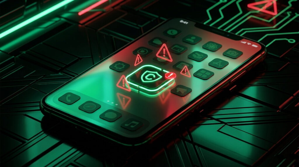 Экран смартфона с фейковым приложением-клоном в магазине приложений