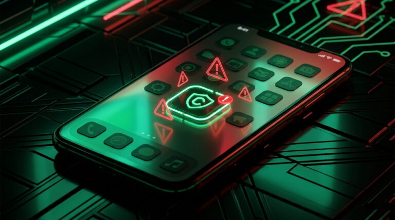 Экран смартфона с фейковым приложением-клоном в магазине приложений