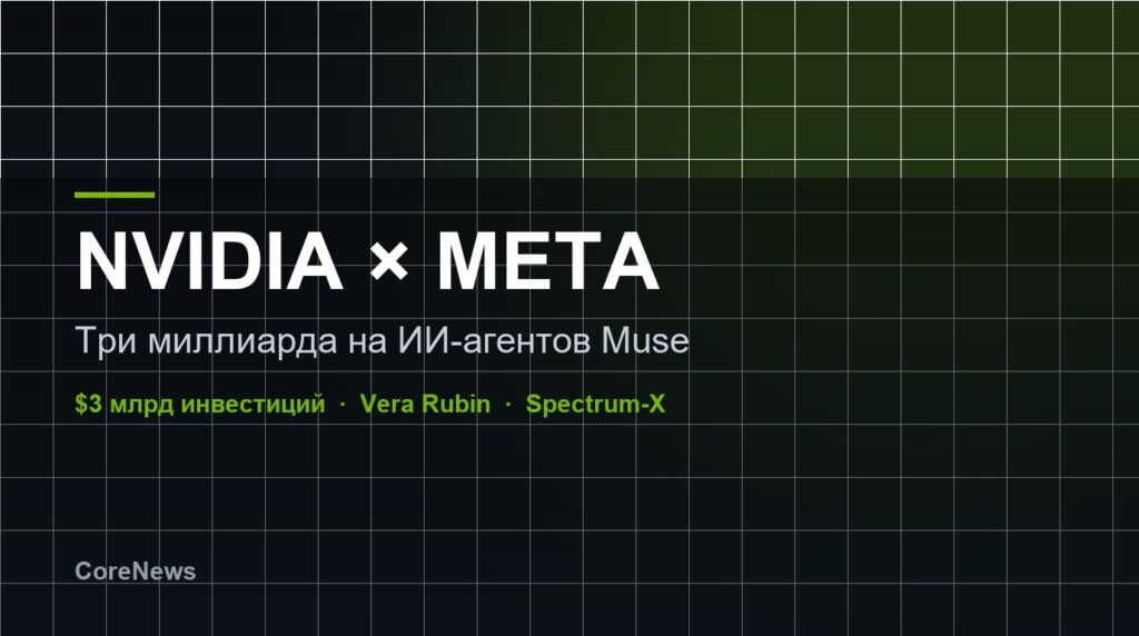 Nvidia и Meta: 3 млрд долларов инвестиций в ИИ-агентов Muse